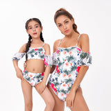 Mom & Me-Leaf Print Swimsuit