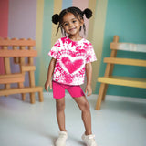 Tie-Dye Printed T-shirt Casual Suit