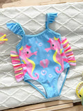 Dwarf Seahorse Printed Suspender Swimsuit