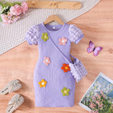 Multicolor Small Flower Dress + Bag