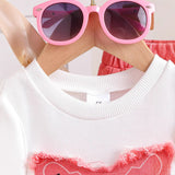 Sleeveless Patch Bow Top + Denim Trousers