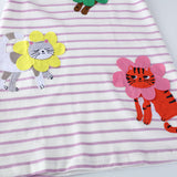 Kitten Embroidered Patch Short Sleeve Dress