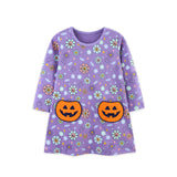 Halloween Patch Long Sleeves Dress
