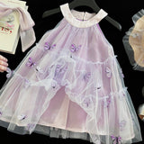 Butterfly Sleeveless Tulle Skirt