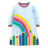 Rainbow Pencil Appliqu¡§| Long Sleeve Skirt