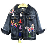 Butterfly Embroidery Denim Coat