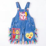 Lucky sale-Children's cartoon heart-and-bow print overalls