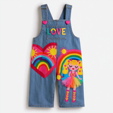 Lucky sale-Children's LOVE rainbow cartoon overalls for girls