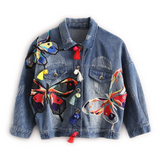 Butterfly Embroidery Denim Coat