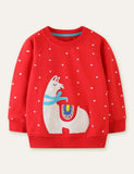 Alpaca Appliqu¡§| Polka Dot Sweatshirt - CCMOM