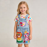 Lucky sale-Children's "Loving Lion" and "Playful Panther" Floral Overalls
