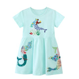 Mermaid Embroidered Short Sleeve Dress