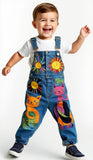 Lucky Sale Unisex-Mom & Me  Open Sun Kitten Colored Unisex Overalls