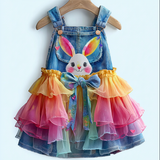 Lucky Sale-Children's Macaron Color Cartoon Bunny Dress