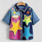 Lucky sale-Children's jacket with a colorful star pattern