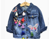 Butterfly Embroidery Denim Coat