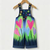 Lucky Sale-Children's Gradient Heart-Print Overalls