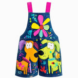 Lucky sale-Children's colorful doodle-print dog-pattern overalls