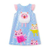 Lucky sale-Children's colorful cartoon cute cat dress