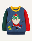 Christmas Sale- Affixed Cloth Embroidered Sweatshirt