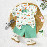 Easter Children's Clothing Cartoon Rabbit Print Short Sleeve Suit
