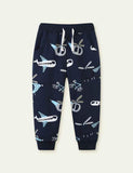 Cartoon Aircraft Printed Sweatpants