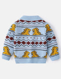 Cartoon Dinosaur Sweater Cardigan