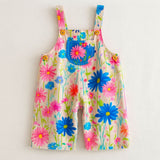 Lucky Sale-Children's colorful floral overalls