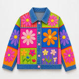 Lucky Sale-Children's colorful plaid and floral jacket