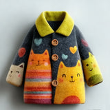 Lucky Sale-Cute cartoon cat and heart pattern jacket for children