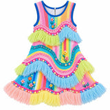 Lucky Sale-Children's Irregular Wavy Hem Gradient Floral Dress