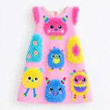 Lucky Sale-Cute colorful little monster dress for children