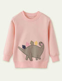 Dinosaur Appliqu¡§| Long-Sleeved Sweater