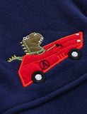 Dinosaur Embroidered Hooded Fleece Padded Coat - CCMOM