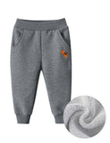 Dinosaur Embroidery Velvet Sweatpants - CCMOM