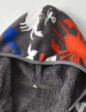 Dinosaur Pattern Polar Fleece Hooded Jacket - CCMOM