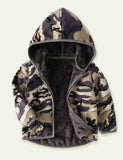 Dinosaur Pattern Polar Fleece Hooded Jacket - CCMOM