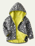 Dinosaur Pattern Polar Fleece Hooded Jacket - CCMOM