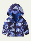 Dinosaur Printed Polar Fleece Shell Jacket