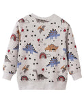 Dinosaur Printed Pullover Sweatshirt - CCMOM