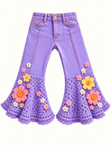 Lucky Sale-Children's colorful floral bell-bottoms