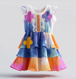 Lucky Sale-Children's colorful gradient tie-dye floral dress