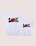 Family Matching Love Appliqu¡§| Short Sleeves T-shirt - CCMOM