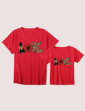 Family Matching Love Appliqu¡§| Short Sleeves T-shirt - CCMOM