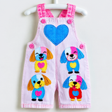 Lucky Sale-Colorful Heart-Print Dog Overalls for Kids