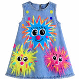 Lucky Sale-Children's Colorful Cartoon Smiley Face Dress with Explosive Print