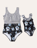 Floral Striped Family Matching Swimsuit