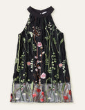 Flower Embroidery Mesh Family Matching Dress - CCMOM
