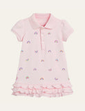 Full Printed Rainbow Polo Dress