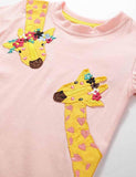 Girl Giraffe Appliqu¡§| Short Sleeves T-shirt - CCMOM